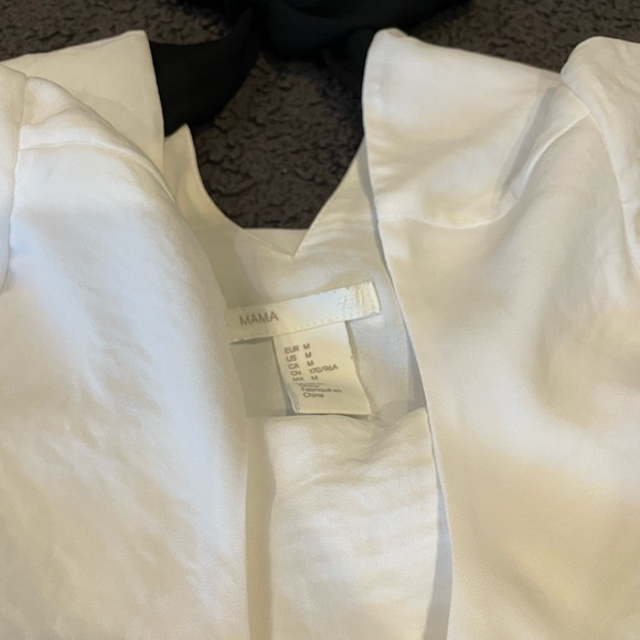 H&M Mama white maternity formal top with black bow in back - Picture 4 of 4